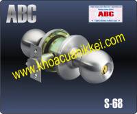 ABC S-68 KHÓA ĐẤM TRÒN INOX ABC CÓ CHÌA CỬA PHÒNG,CỬA NHÔM KÍNH