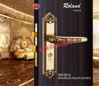 Roland 5888-H88 OG / Khóa cửa tay gạt đồng dùng cho cửa phòng, Balcony, WC bằng Đồng mạ Vàng PVD nhập khẩu ROLAND Mã số : 5888-H88 OG