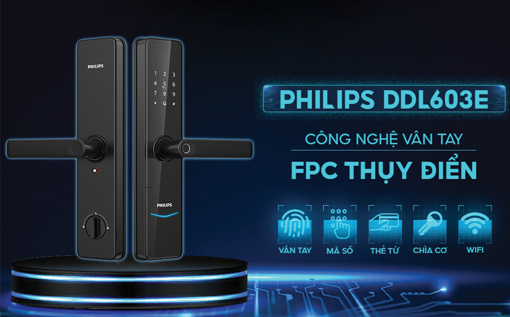 Khóa Vân Tay Philips DDL603E giá rẻ cho cửa đi, cửa chính Khóa Vân Tay Philips DDL603E giá rẻ cho cửa đi, cửa chính