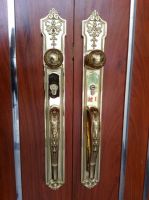 KHÓA ĐẠI SẢNH ĐỒNG MẠ VÀNG 24K CHO CỬA GỖ ĐẠI SẢNH 2 CÁNH 4 CÁNH