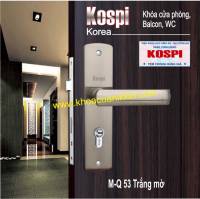 Khoa Kospi M-Q53 trắng mờ bóng_khóa tay gạt chất lượng cho cửa gỗ thông phòng, cửa ban công, cửa vệ sinh